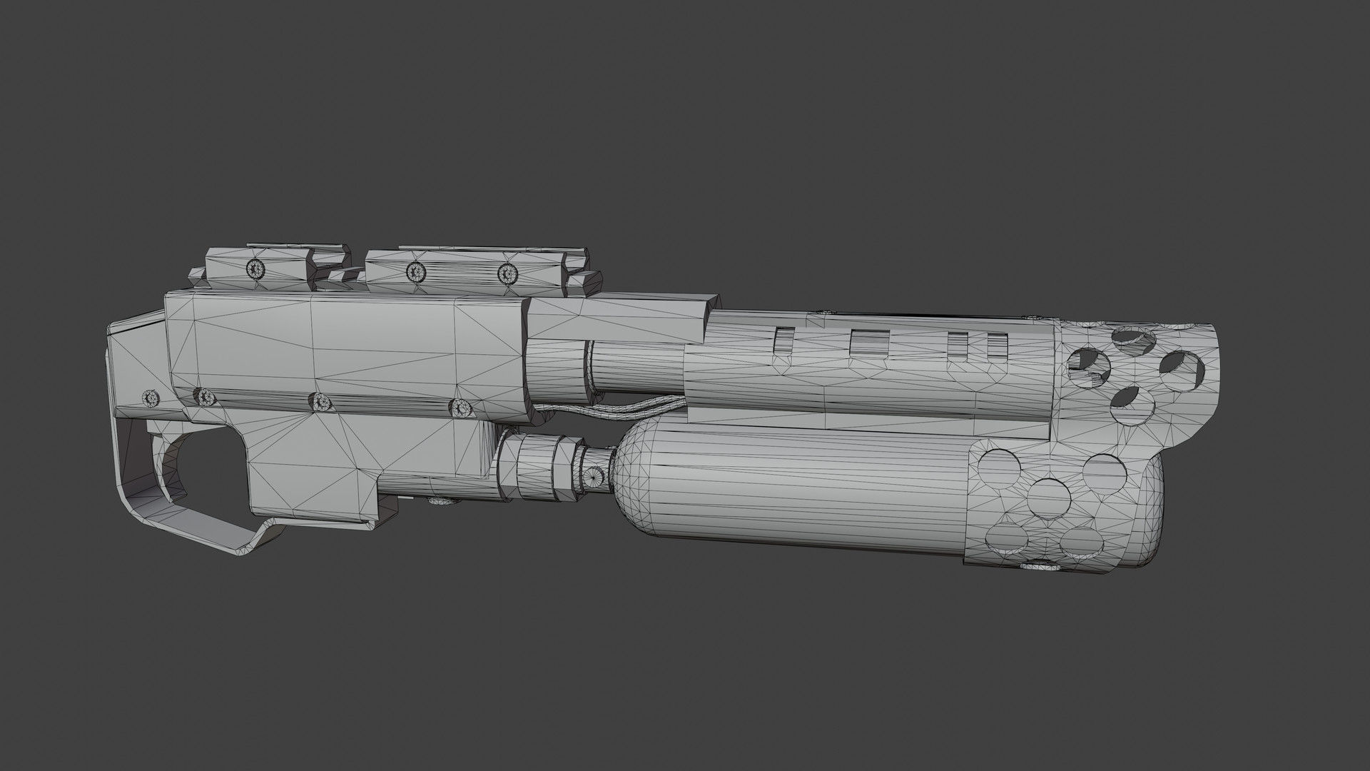 Under Barrel Flamethrower Low-poly 3D model_7