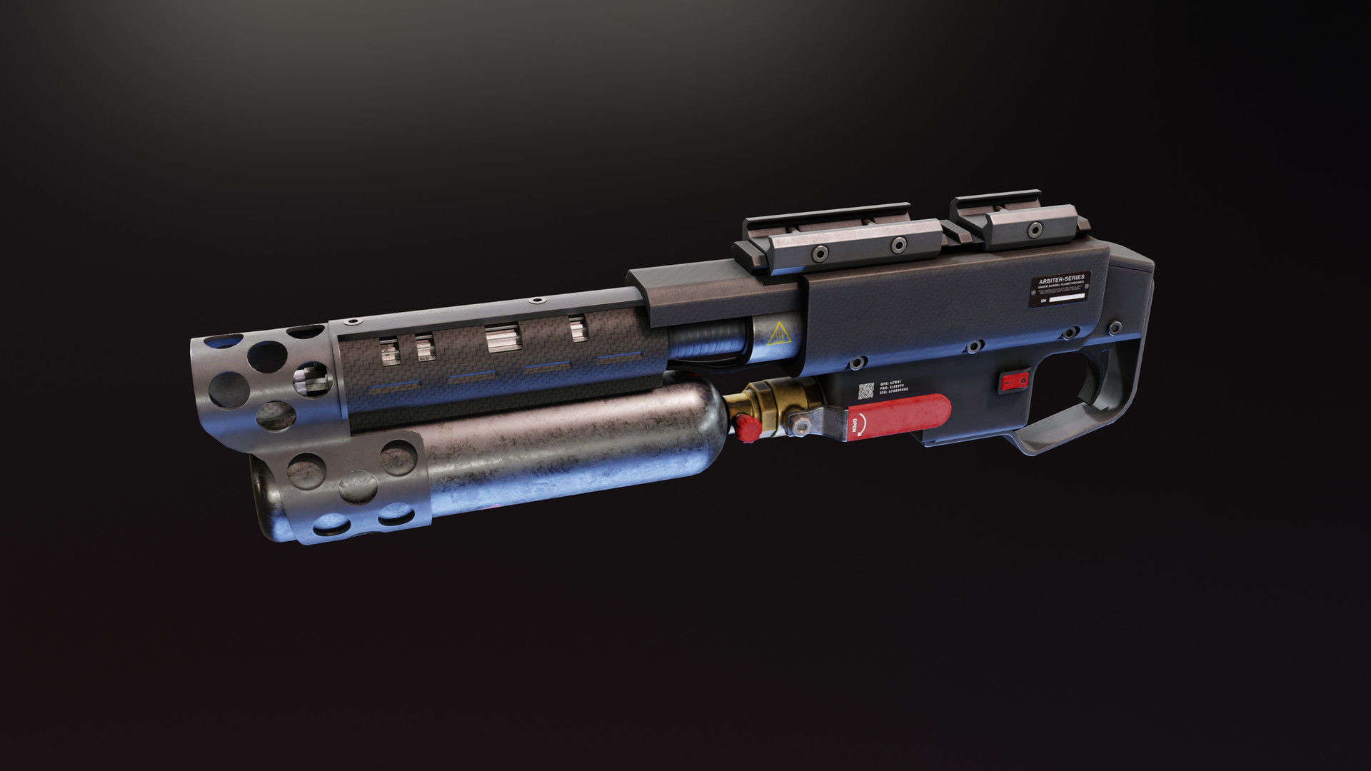 Under Barrel Flamethrower Low-poly 3D model_1