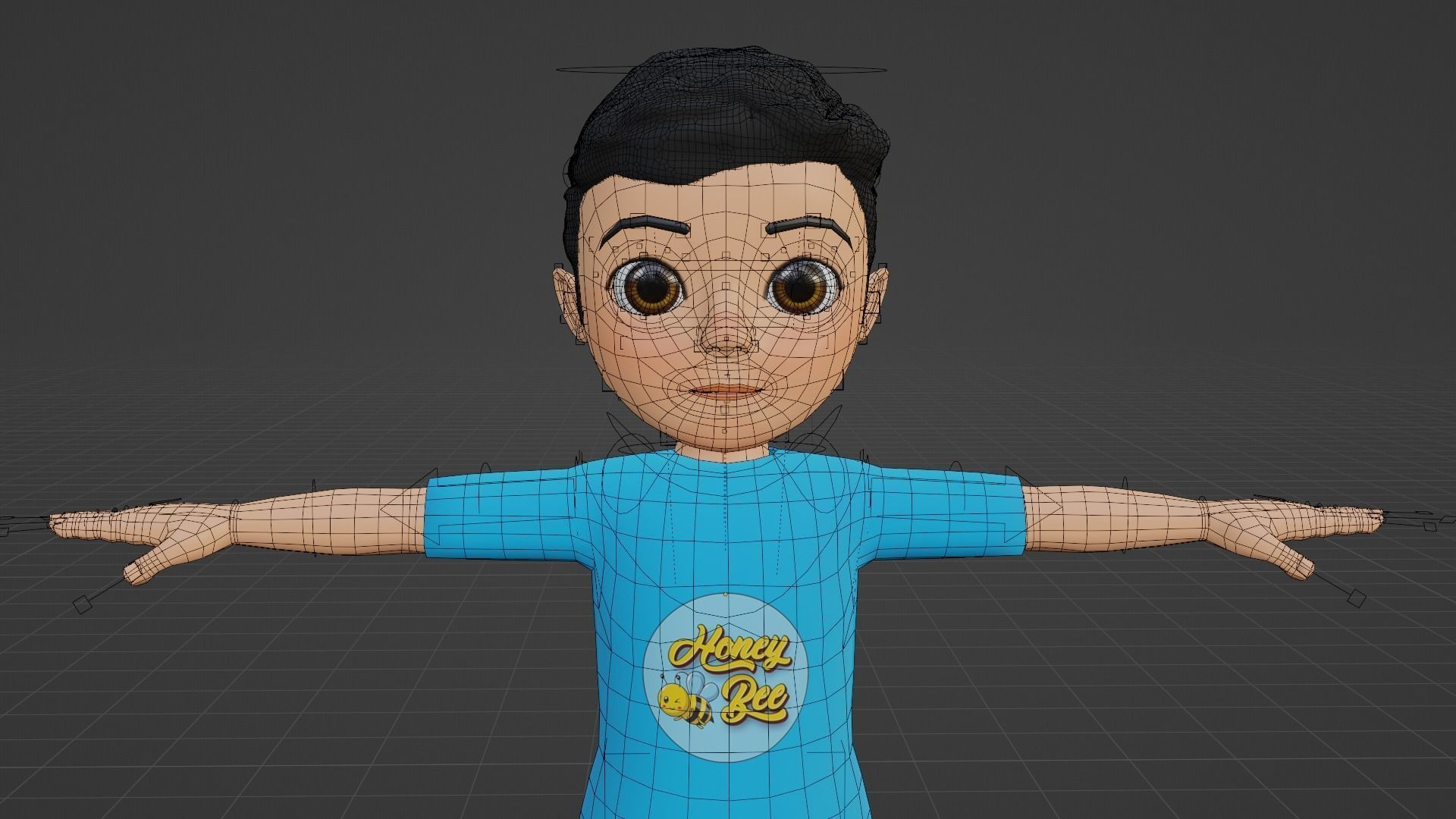 Rigged and Textured 3D Boy Character Low-poly 3D model_3