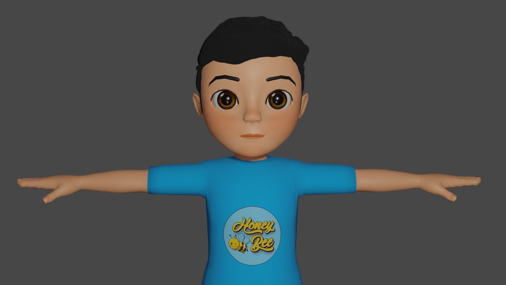 Rigged and Textured 3D Boy Character Low-poly 3D model_2