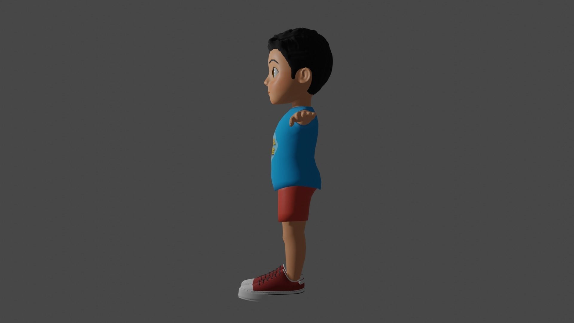 Rigged and Textured 3D Boy Character Low-poly 3D model_1