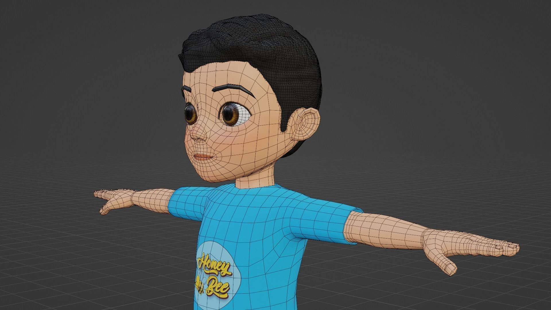 Rigged and Textured 3D Boy Character Low-poly 3D model_4