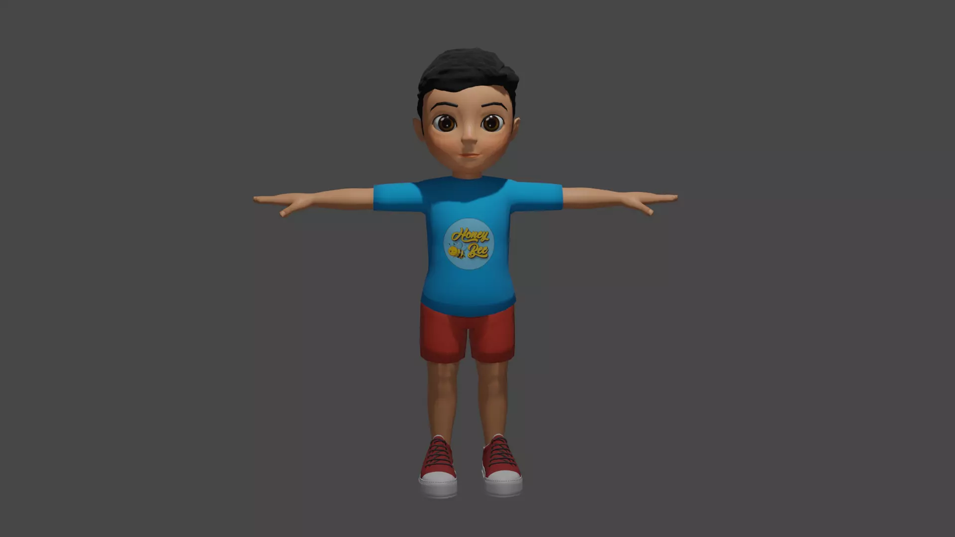 Rigged and Textured 3D Boy Character Low-poly 3D model_0
