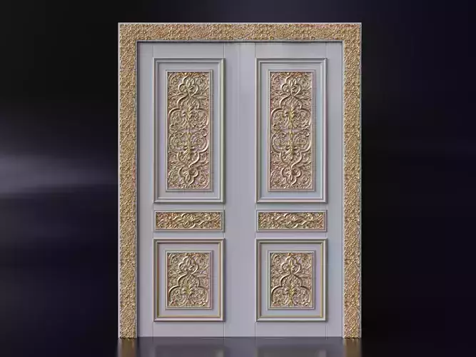 Oriental carved door