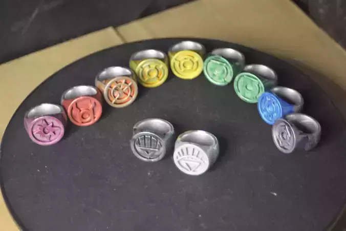 DC Comics Lantern Rings - All Including Gold and Phantom 3D print model