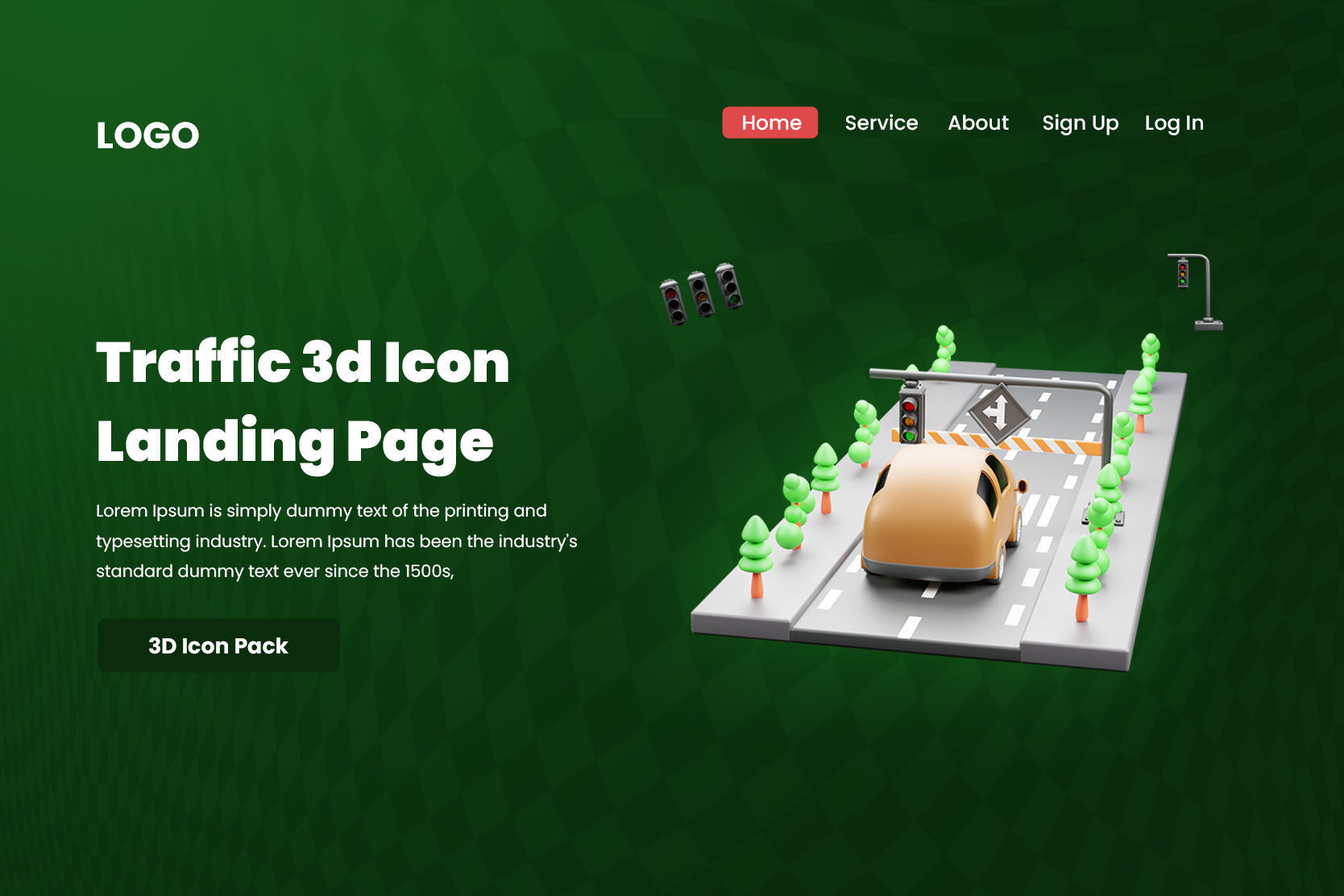 Traffic 3d Illustration Icon Pack 3D model_4