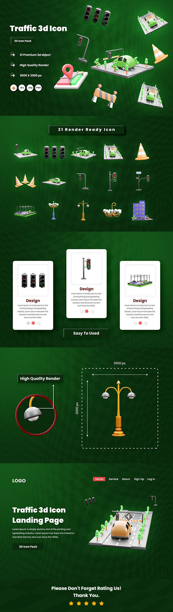 Traffic 3d Illustration Icon Pack 3D model_5