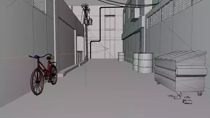 High-Quality 3D Street View Scene 3D model