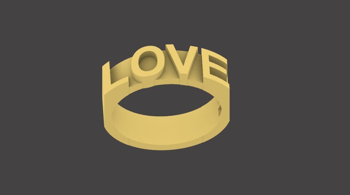 Stylish Love Ring Design for Gold  3D print model_5