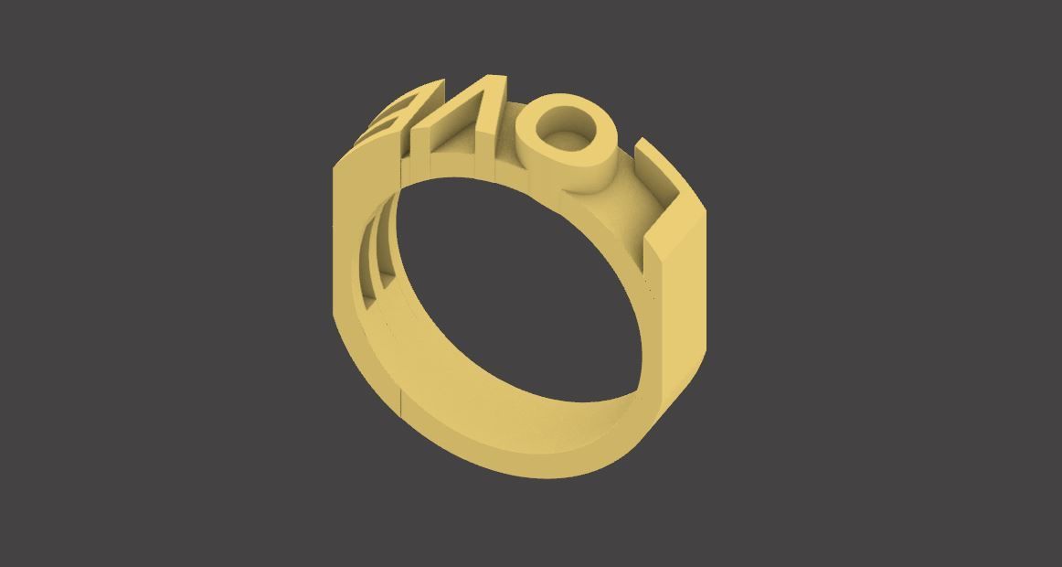 Stylish Love Ring Design for Gold  3D print model_9