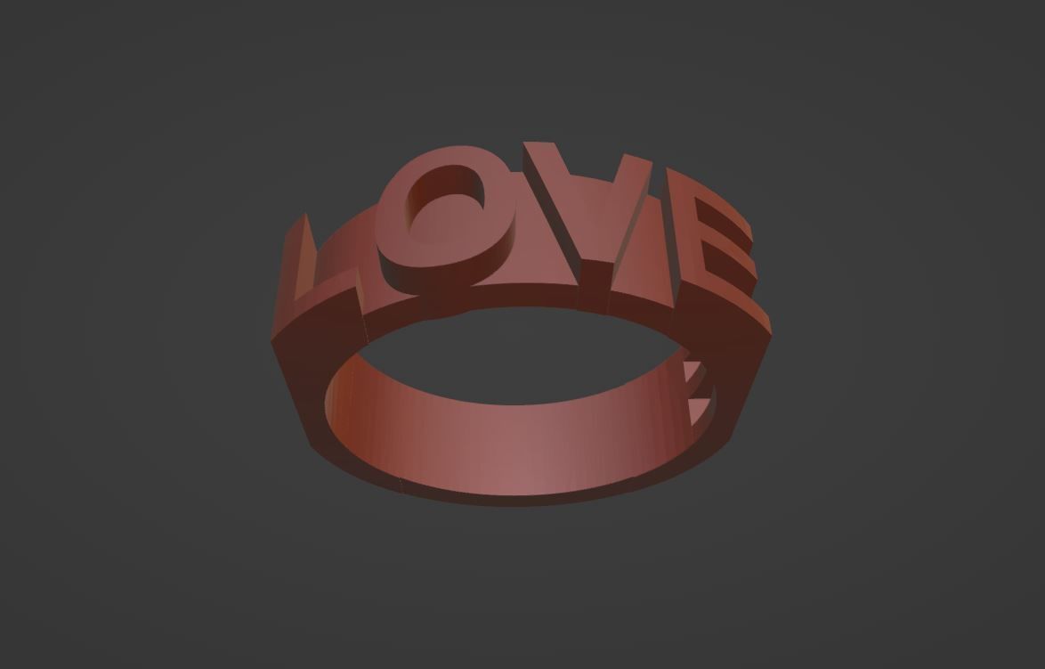 Stylish Love Ring Design for Gold  3D print model_6