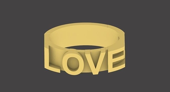 Stylish Love Ring Design for Gold  3D print model