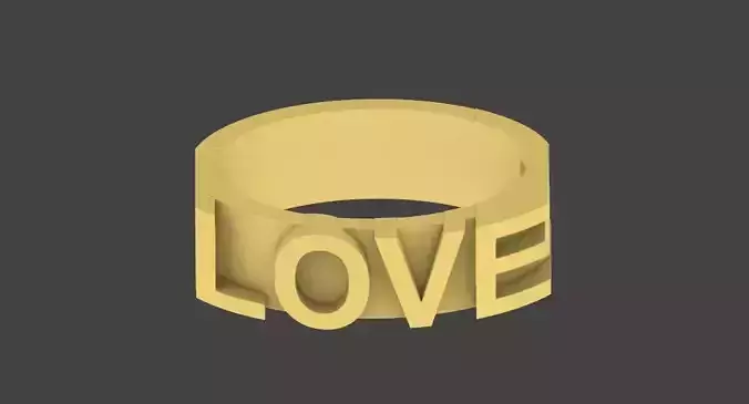 Stylish Love Ring Design for Gold  3D print model