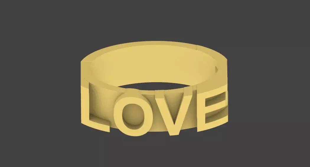 Stylish Love Ring Design for Gold  3D print model_0