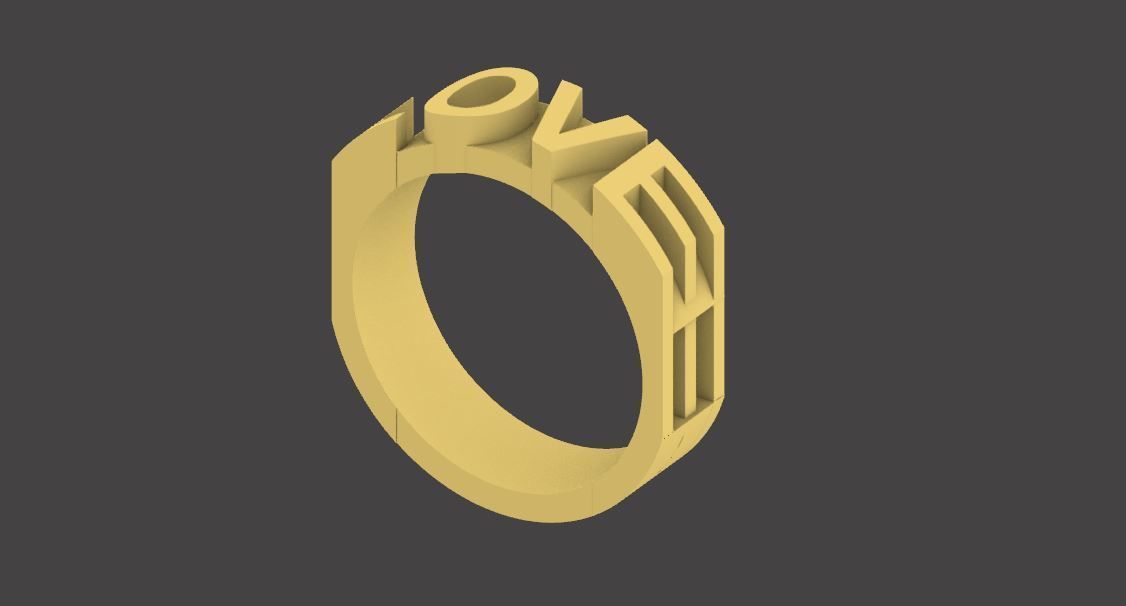 Stylish Love Ring Design for Gold  3D print model_7