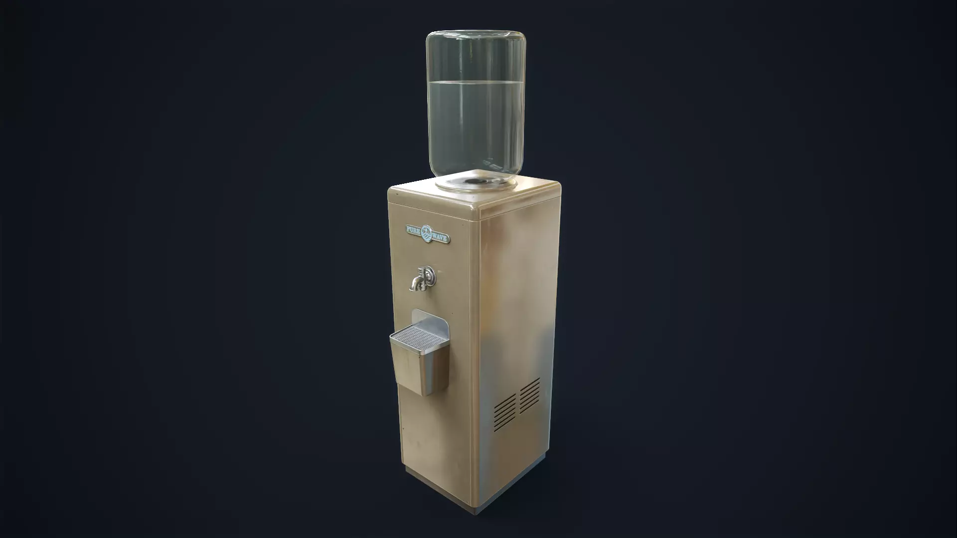 Old water cooler Low-poly 3D model_0