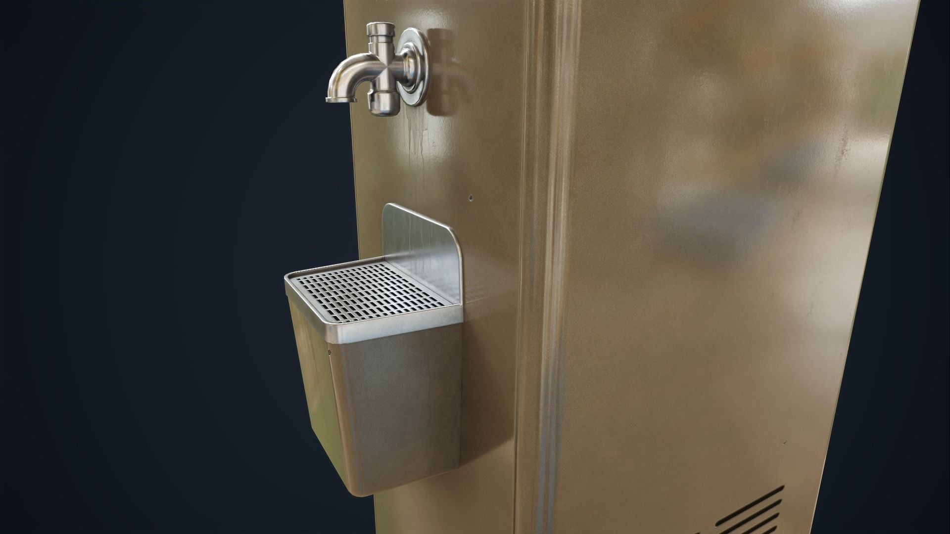 Old water cooler Low-poly 3D model_10