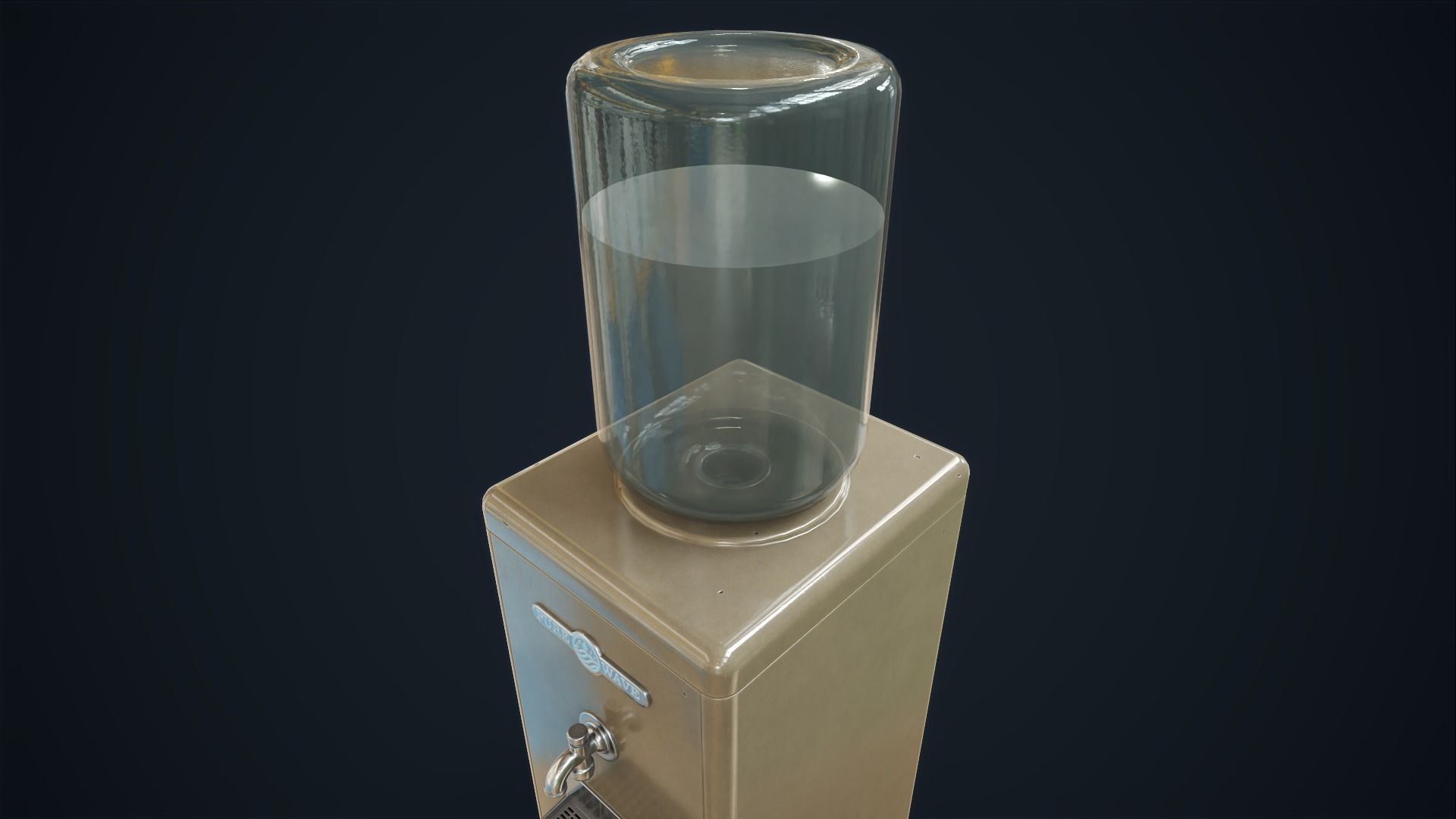 Old water cooler Low-poly 3D model_11