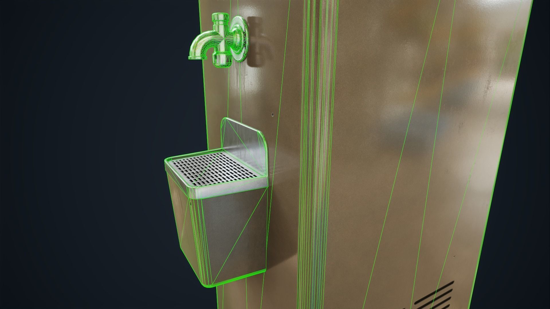 Old water cooler Low-poly 3D model_17