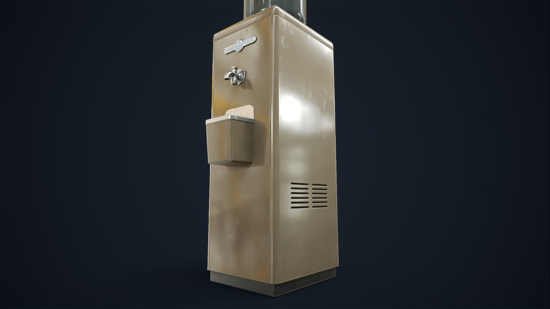 Old water cooler Low-poly 3D model_12