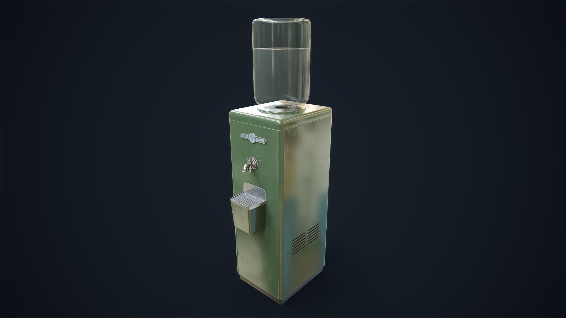 Old water cooler Low-poly 3D model_14
