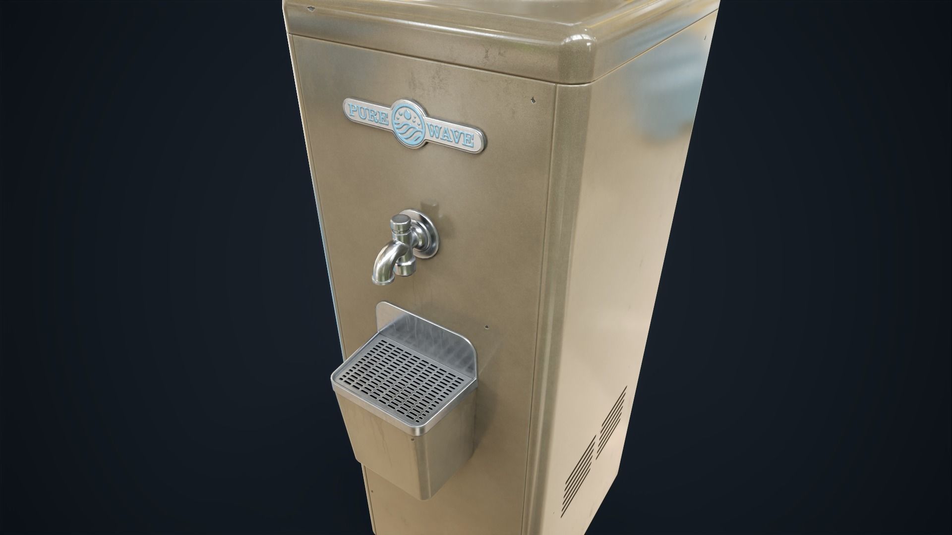 Old water cooler Low-poly 3D model_8
