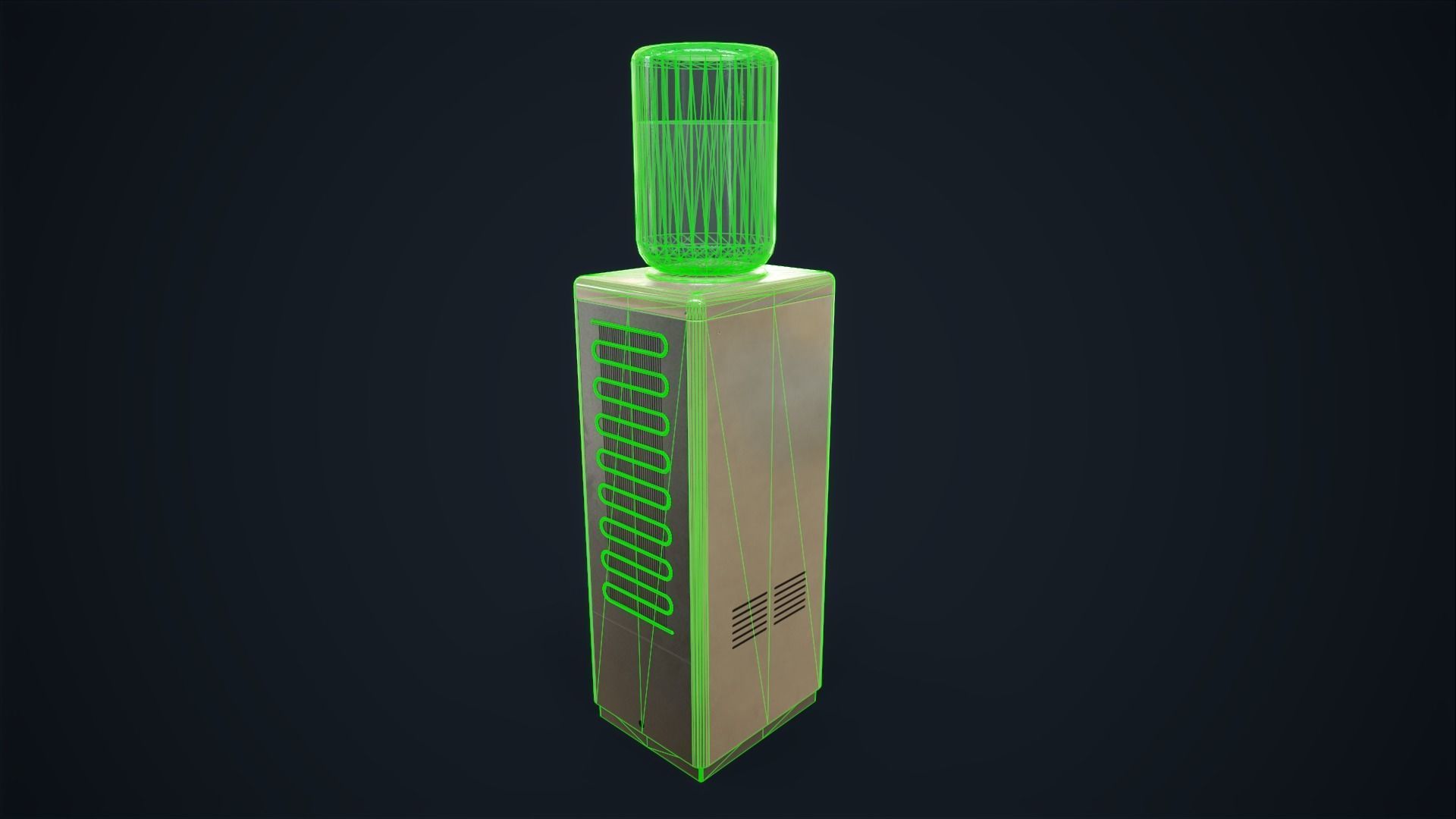 Old water cooler Low-poly 3D model_16