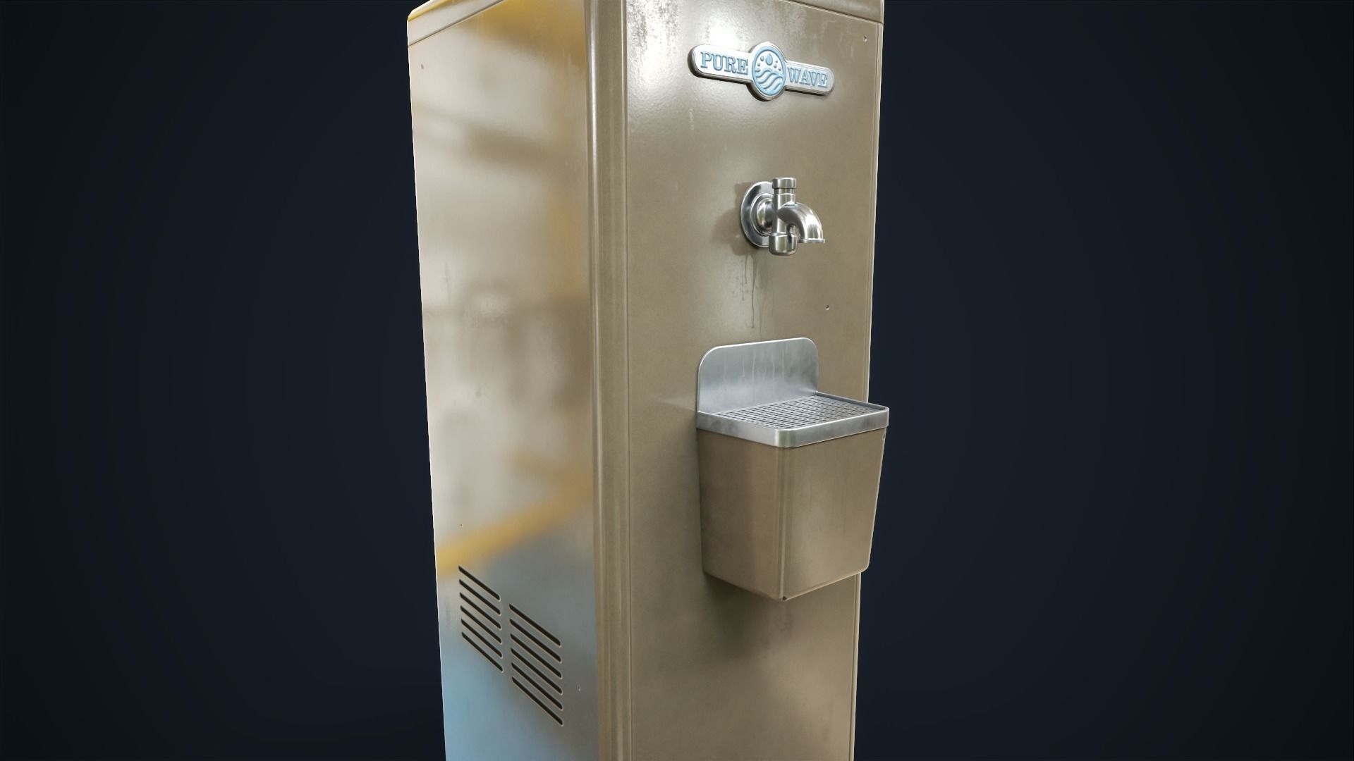 Old water cooler Low-poly 3D model_6