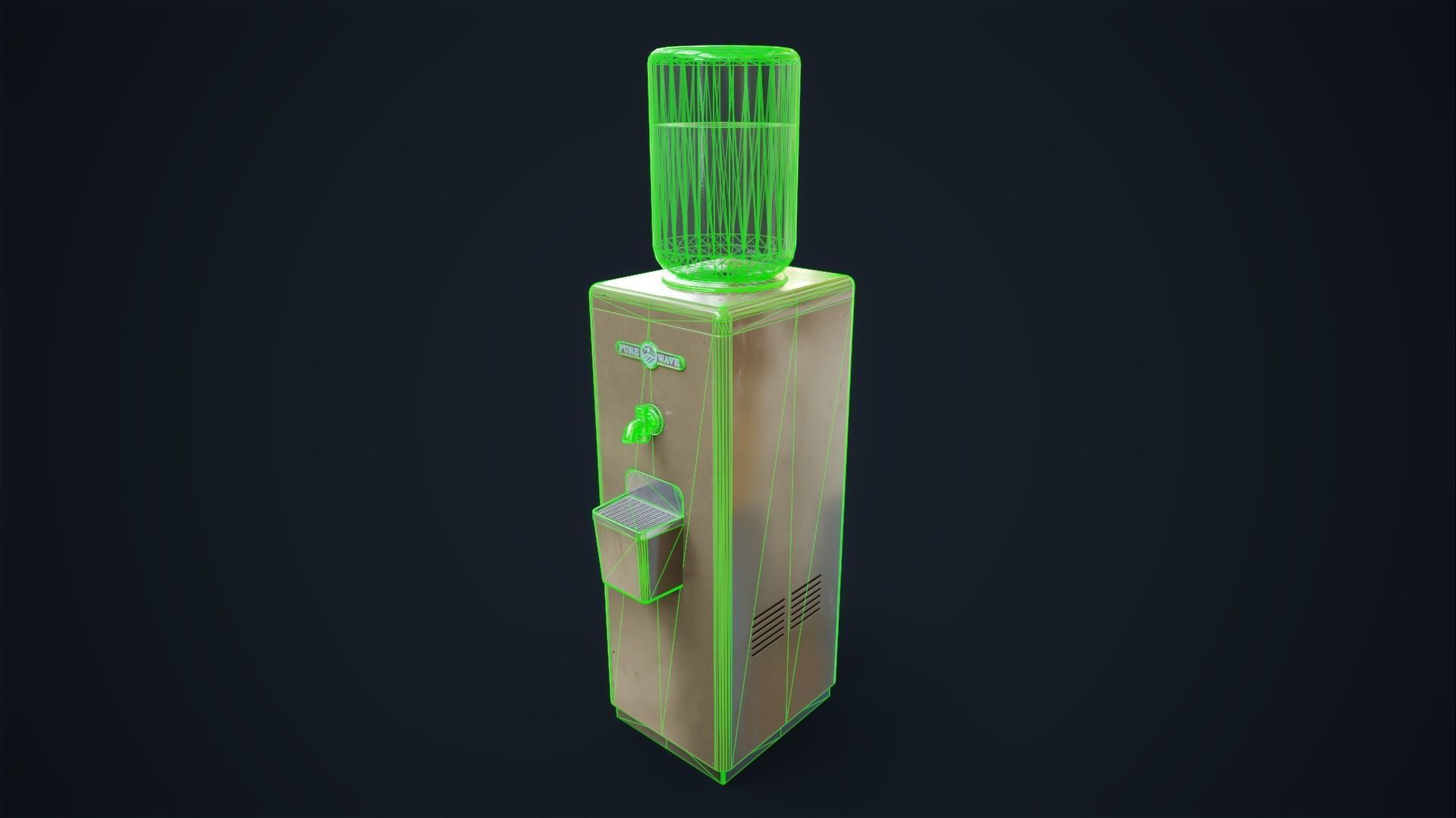 Old water cooler Low-poly 3D model_15