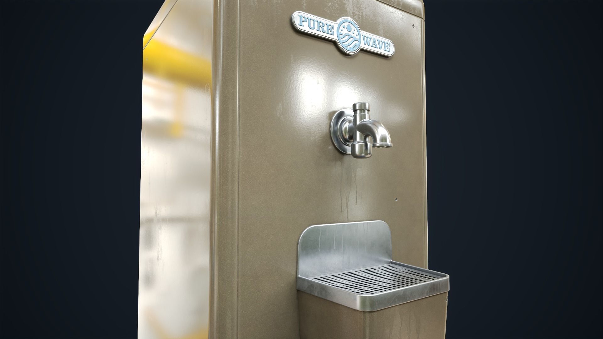 Old water cooler Low-poly 3D model_7