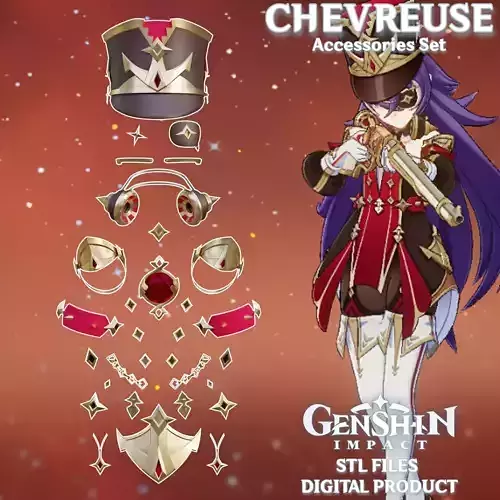 Chevreuse Accessories Cosplay Set Genshin Impact 3D print model