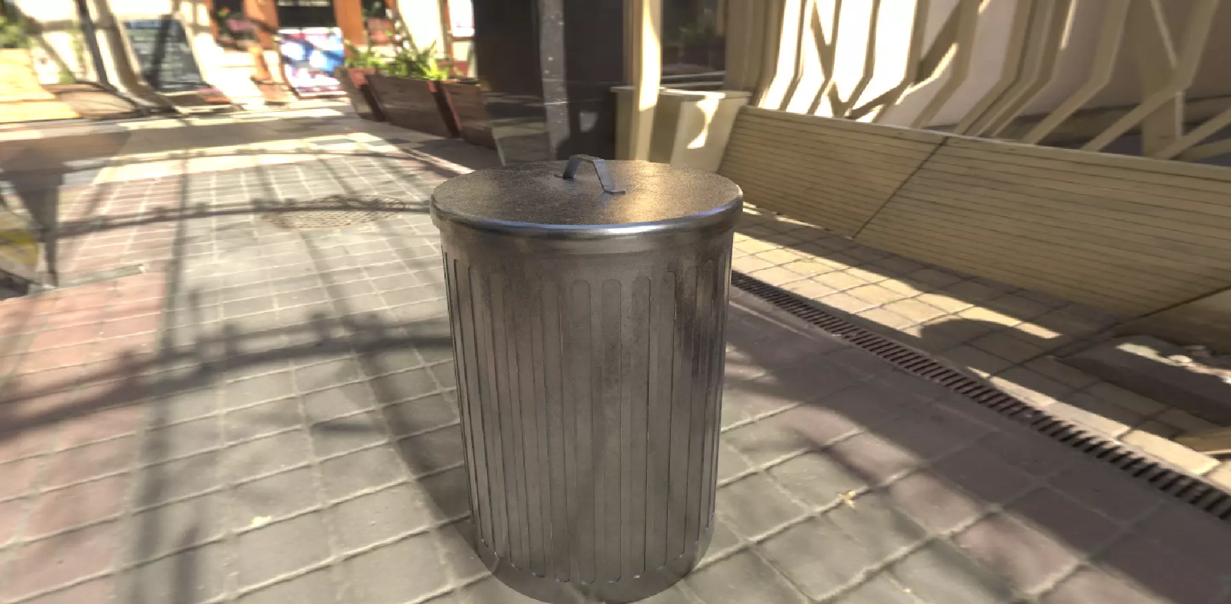 steel trash Low-poly 3D model_0