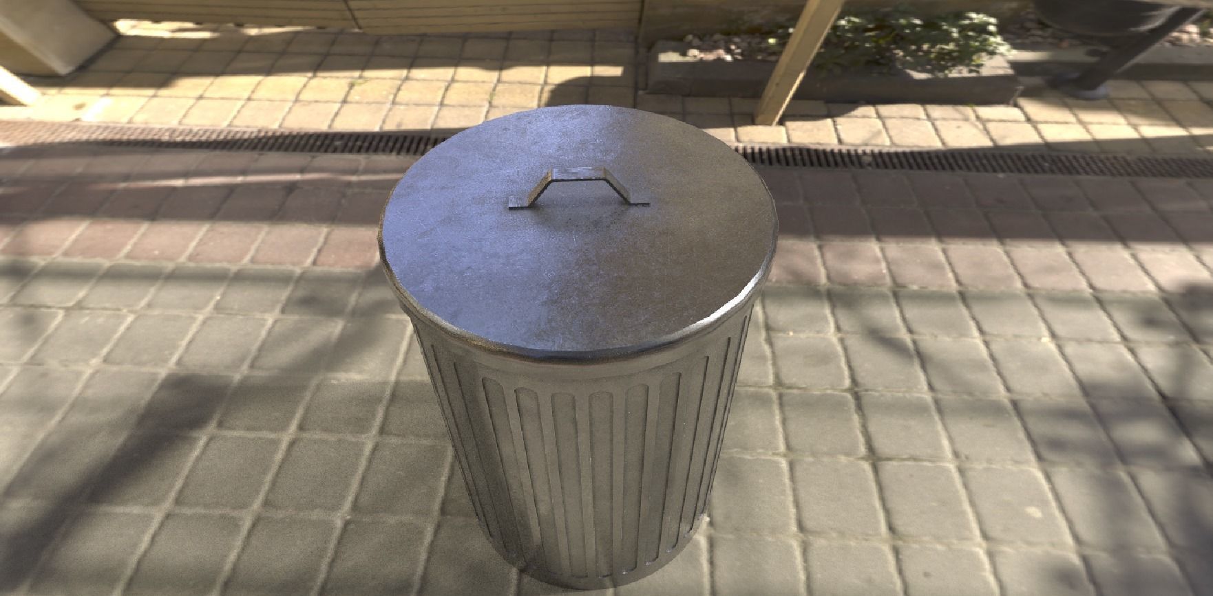 steel trash Low-poly 3D model_1