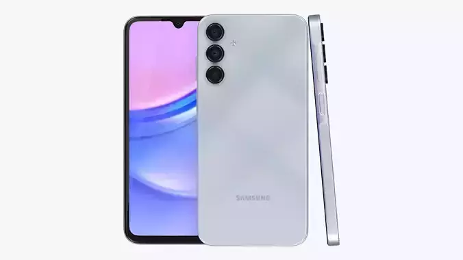 Samsung Galaxy A15 Light Blue Low-poly 3D model