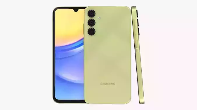 Samsung Galaxy A15 Yellow Low-poly 3D model