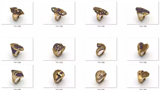 25 pcs ring drawing 3d rihone drawing ring rings ring models