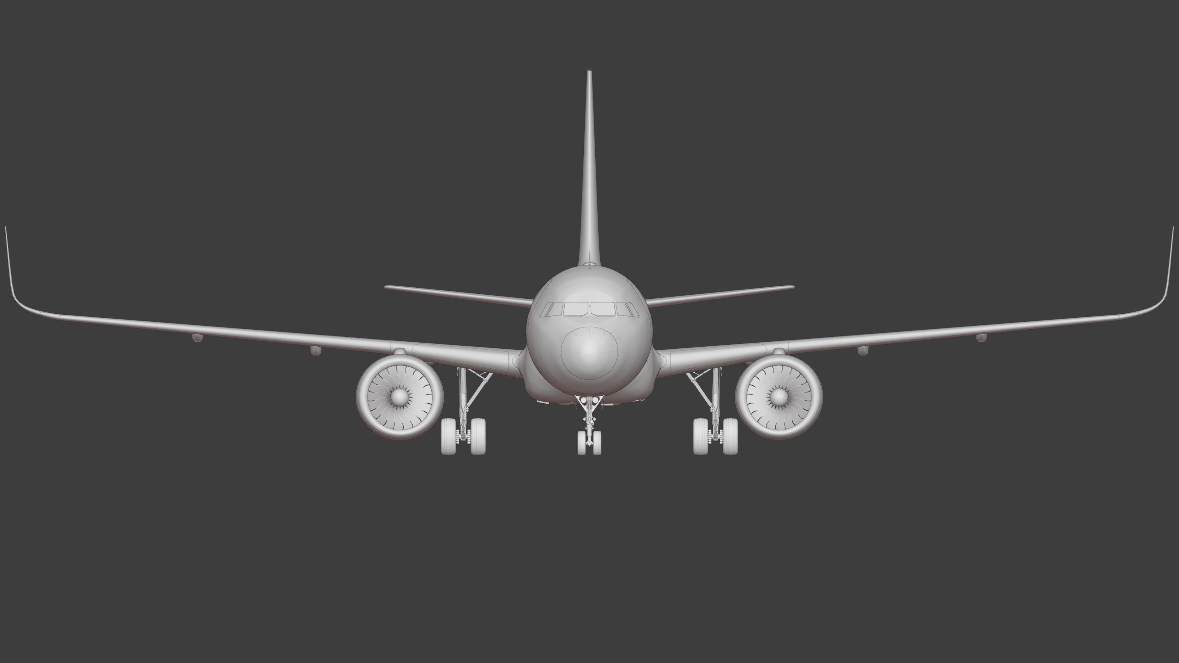 A320Neo ONLY Exterior NOT Textured 3D model_14