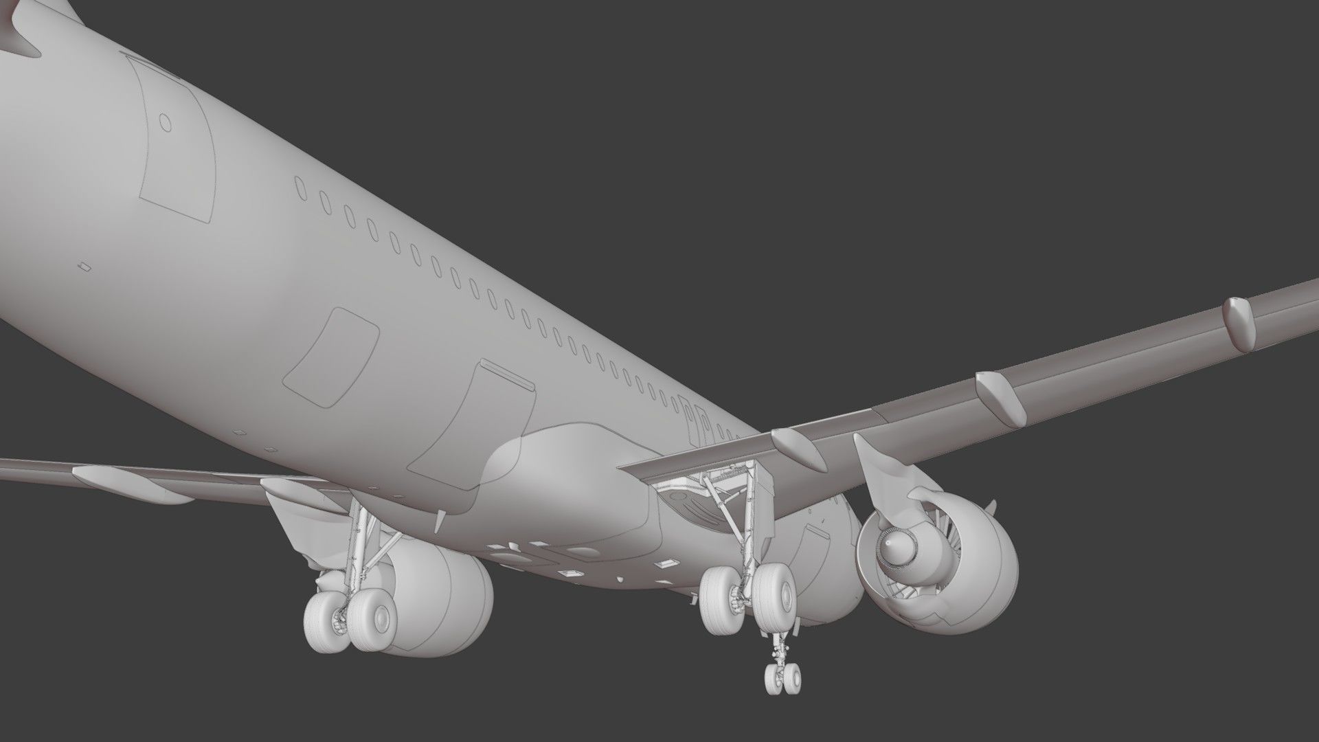 A320Neo ONLY Exterior NOT Textured 3D model_66