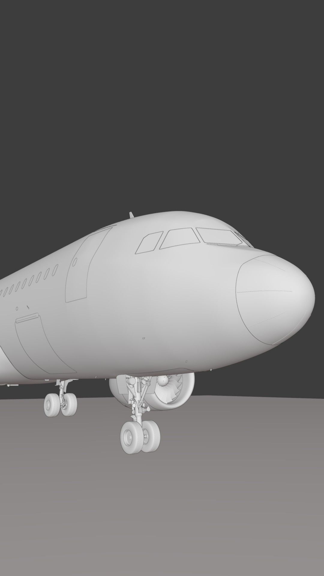 A320Neo ONLY Exterior NOT Textured 3D model_23