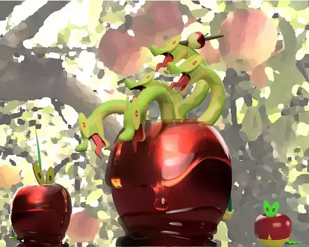 Applin Dipplin Hydrapple all 3 Pokemon 3D print models