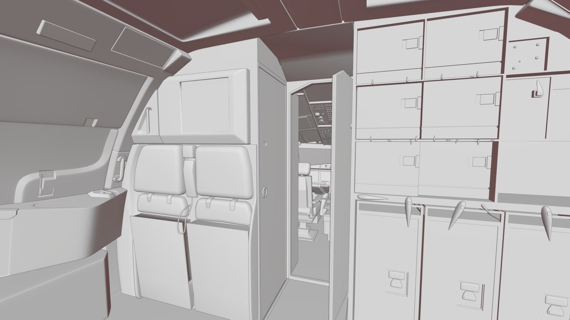 Airbus A320Neo Interior With Cockpit  3D model_40