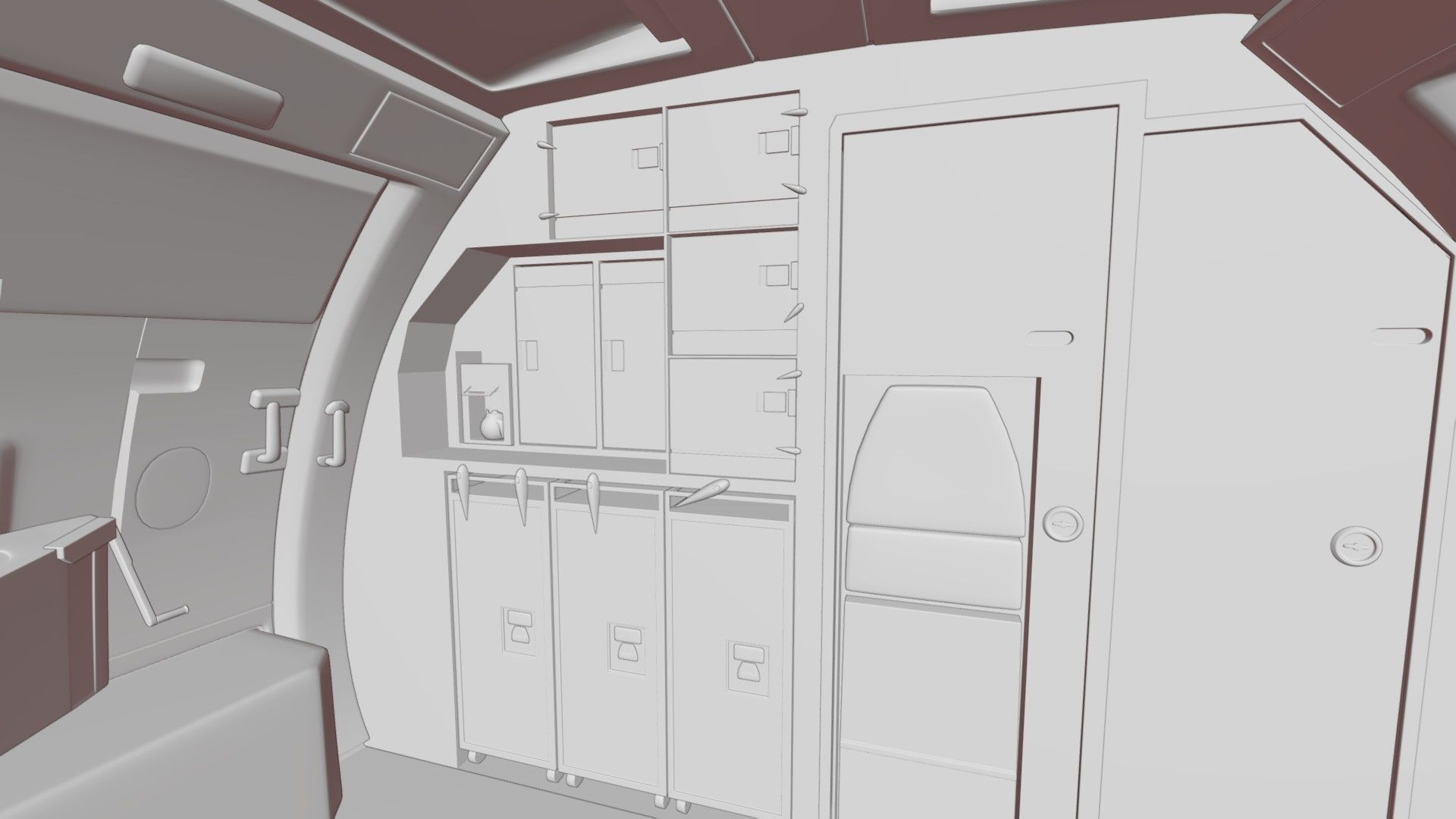 Airbus A320Neo Interior With Cockpit  3D model_45