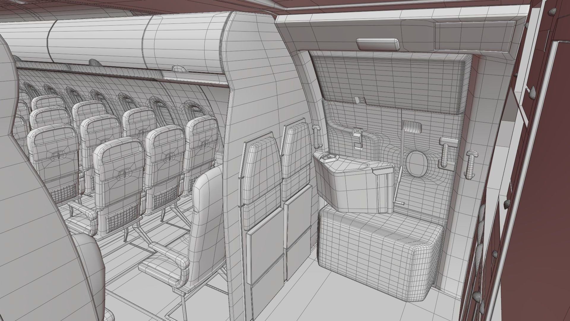 Airbus A320Neo Interior With Cockpit  3D model_46