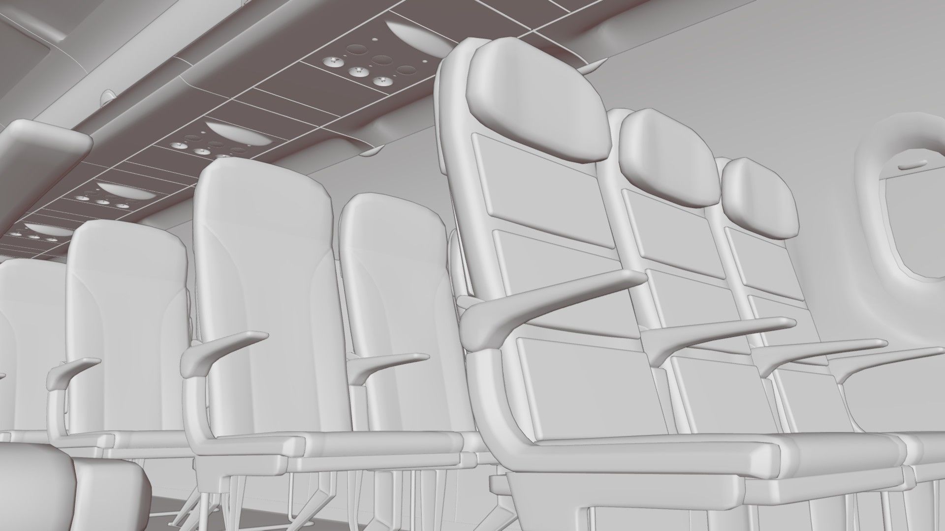 Airbus A320Neo Interior With Cockpit  3D model_42