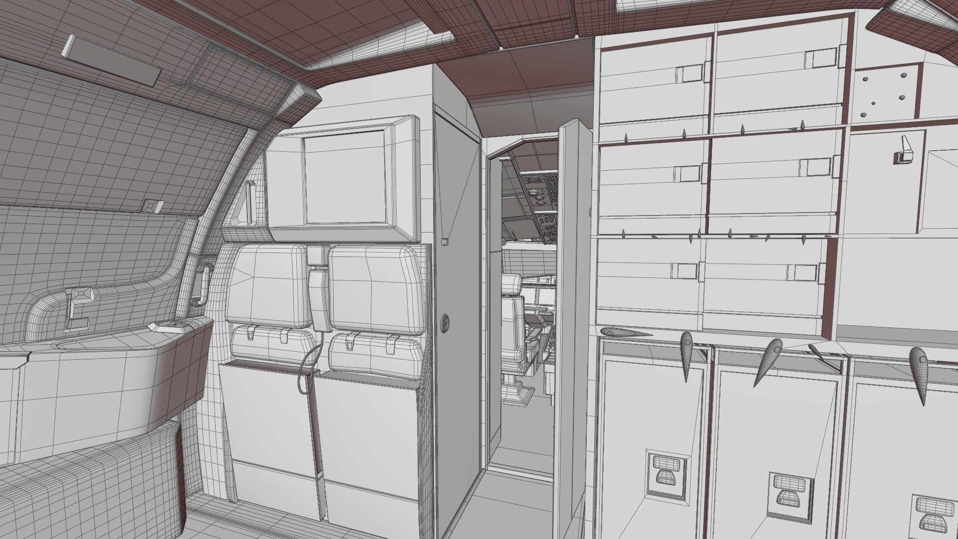 Airbus A320Neo Interior With Cockpit  3D model_39