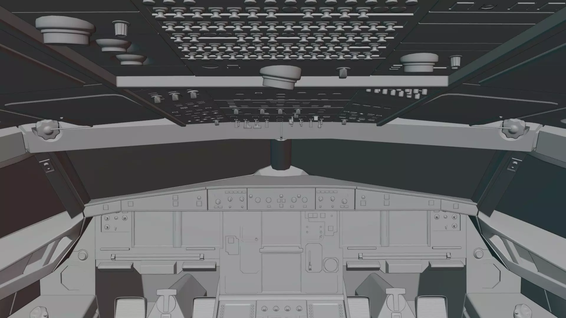 Airbus A320Neo Interior With Cockpit  3D model_0