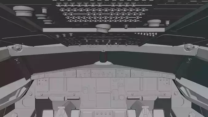 Airbus A320Neo Interior With Cockpit  3D model