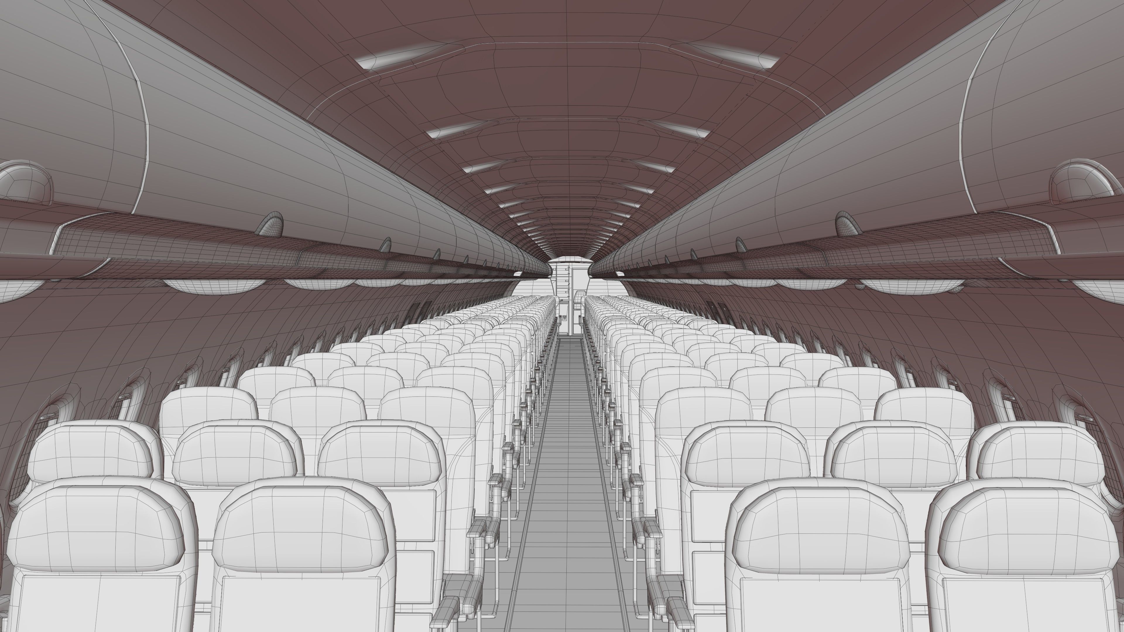 Airbus A320Neo Interior With Cockpit  3D model_37