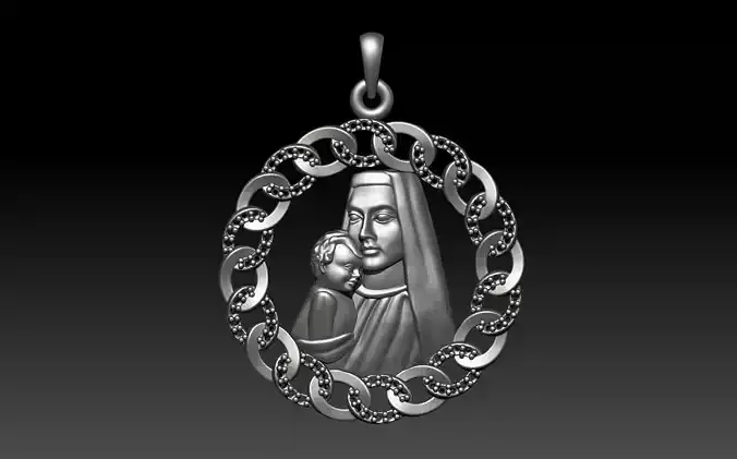 BABY JESUS AND VIRGIN MARY PENDANT