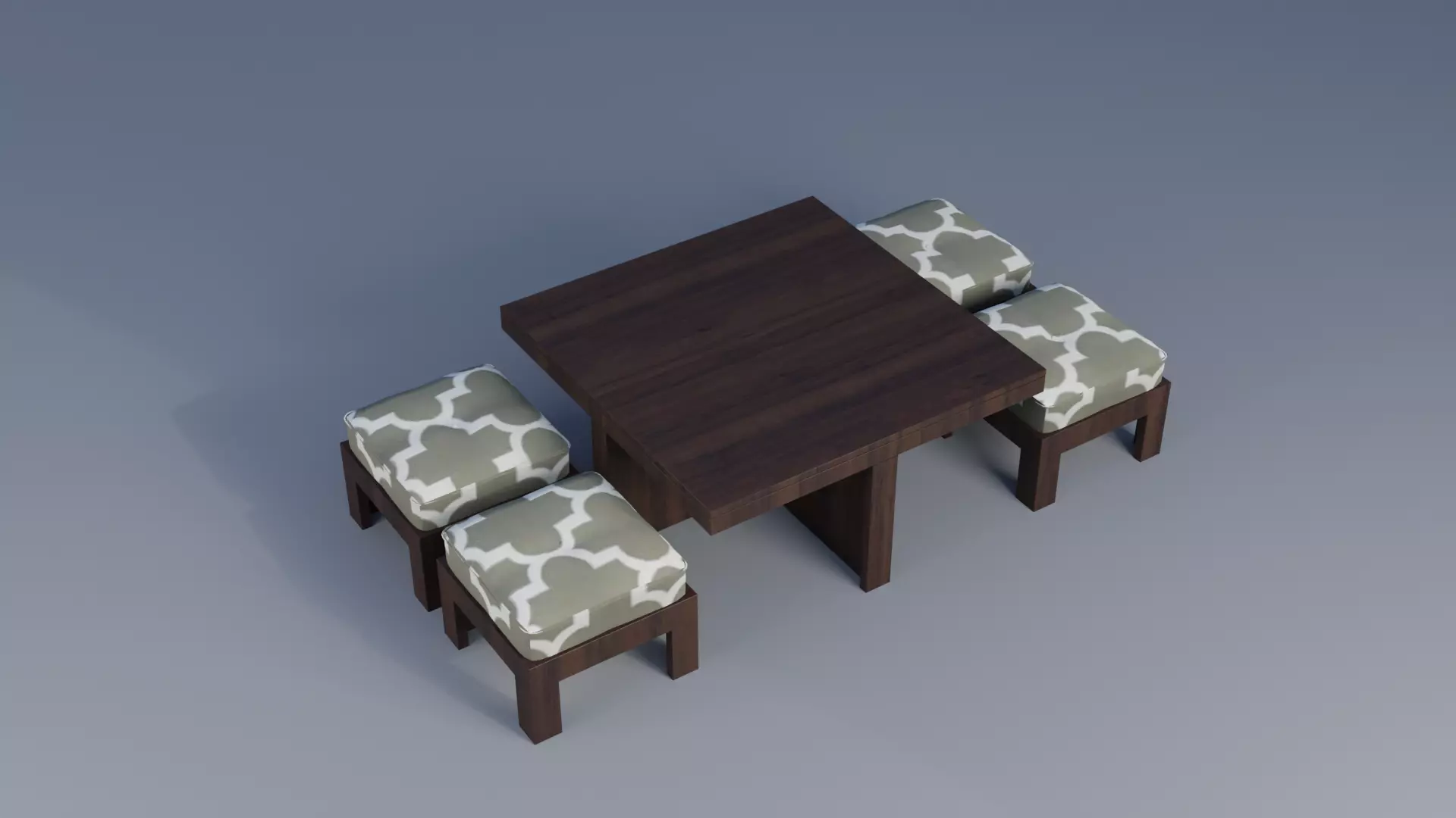 Dinning Set Low-poly 3D model